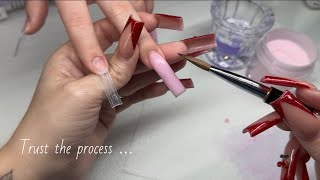 Step By Step Acrylic Nails Tutorial  Pink French [upl. by Lorilee516]