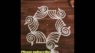 Simple line Rangoli  different  daily rangolis daily designs  53dots  kolammugullu [upl. by Wiskind]