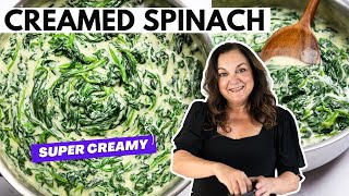 EASY Creamed Spinach Recipe  Steakhouse Creamed Spinach supper [upl. by Nork854]