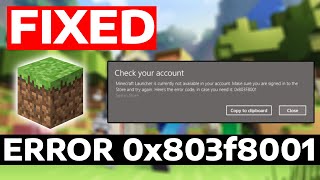 How To Fix Minecraft Error Code 0x803f8001 4 Ways To Fix [upl. by Nadya]