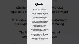 What is Qbasic qbasic computerscience programming [upl. by Kasevich]