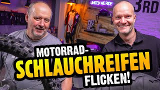 MotorradSchlauchreifen unterwegs tauschen und flicken  Reisen mit dem Motorrad [upl. by Leeban642]