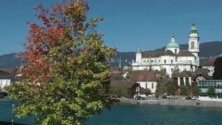 Switzerland  sightseeing tour in beautiful old Baroque city of Solothurn at the Aare river [upl. by Ragan]