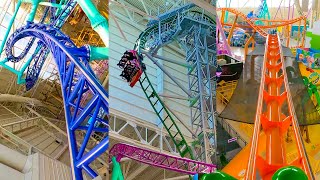 Every Roller Coaster At Nickelodeon Universe NJ featuring the Worlds Steepest Roller Coaster [upl. by Aicilaana858]