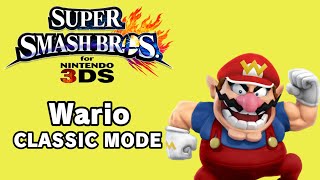 WARIO CLASSIC MODE  Super Smash Bros for Nintendo 3DS [upl. by Cassius]