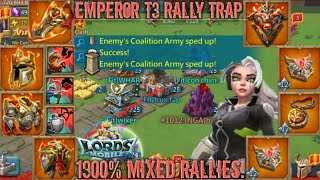 lords mobile EMPEROR T3 RALLY DESTROYS K1015 PART 2 THEN RUINS KVK TITANS UNSTOPPABLE T3 COMP [upl. by Matusow305]