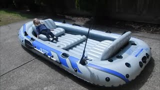 Intex Excursion 5 inflatable boat review part 1 [upl. by Amieva]