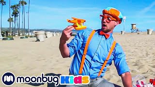 Learn Colors and Counting at a Beach  Blippi  Kids Songs  Moonbug Kids [upl. by Aerdnak]