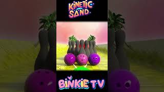 Binkie TV Kinetic Sand Smash Learn Colors Bowling Ball Adventure [upl. by Knuth]