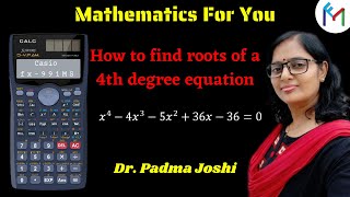 How to solve 4 degree equation in calculator  Finding roots of quartic polynomial  Casio fx 991ms [upl. by Par]