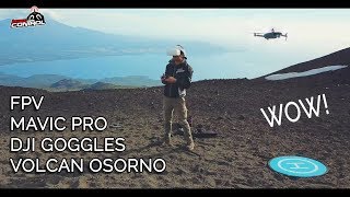 Volando sobre el VOLCAN Osorno Chile 🌋 drone MAVIC y Dji Googles [upl. by Cosmo]