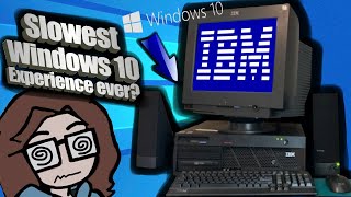 Windows 10 on a 20 YEAR OLD IBM Computer [upl. by Yrreiht210]