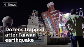 Taiwan quake videos show moment biggest earthquake in 25 years struck [upl. by Browne]