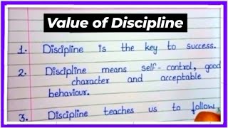 10 points on Value of Discipline  Simple points on Discipline  Essay on Value of Discipline [upl. by Hannahsohs995]