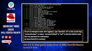 How to Fix Server Emergency Mode Error in RHELCentOSUbuntu  ControlD Error SOLVED [upl. by Julee971]