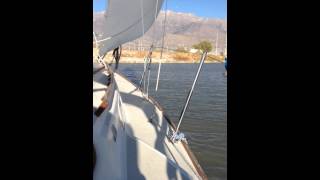 Sailing on Utah Lake aboard my ODay 25 Nov 11 2014 3 of 3 Sailing into Lindon Marina [upl. by Ennovoj]