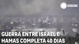 Guerra entre Israel e Hamas completa 40 dias [upl. by Aerdnod]