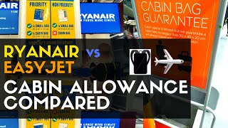 Ryanair vs Easyjet Cabin luggage allowance compared 2024 Size extra bags price weight [upl. by Mccurdy868]