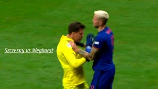 Weghorst fight Poland vs Netherlands  UNL  Szczesny vs Weghorst [upl. by Eifos]