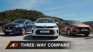 Suzuki Dzire vs Kia Soluto vs Hyundai Reina  AutoDeal Comparo [upl. by Johnette]