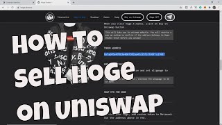 How to Sell Hoge amp Other Crypto on Uniswap [upl. by Bergen605]