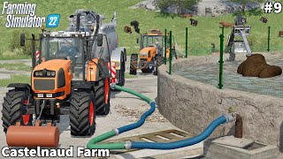 Spreading Slurry Using Manure System Collecting Straw Bales │Castelnaud│FS 22│Timelapse9 [upl. by Einamrej977]