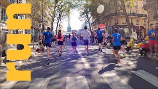 Paris Half Marathon Inside The Race For Treadmill  From kilometer 11 to The Finish Arch [upl. by Edette]