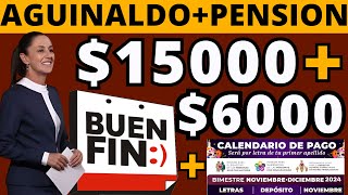 🚨TRIPLE PAGO BUEN FIN AGUINALDO JUBILACION Y PENSION💰 ADULTOS MAYORES BIENESTAR PRESIDENTA CLAUDIA📈 [upl. by Yauqram]