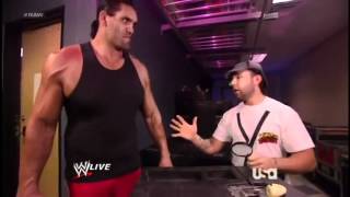 Santino Marella amp The Great Khali Backstage Segment  RAW 972012 [upl. by Eikcuhc]