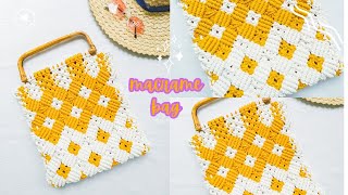 DIY  Macrame Boho Bag  Macrame Beach Bag  Easy Macrame Handbag tutorial [upl. by Annaerdna]