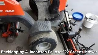 Jacobsen Eclipse 322 reel mower built in backlap  sharpen mode [upl. by Gnilhsa]