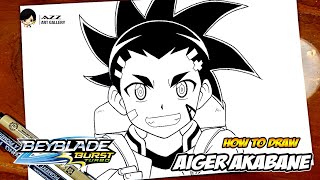 How to draw Aiger Akabane from Beyblade Burst [upl. by Chadwick]