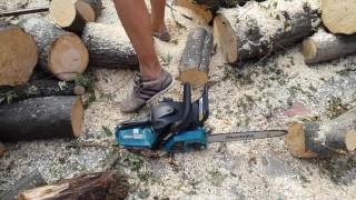 MAKITA EA3201S35B Chainsaw Test [upl. by Alliber498]