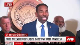 WATCH LIVE Atlanta Mayor Dickens provides update on Midtown water main break [upl. by Kries252]