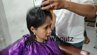 Women gets a buzzcut at barbershop [upl. by Tom]