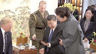 Trump shows Xi and Peng video clips of his granddaughter singing Chinese songs [upl. by Ariajaj303]