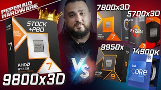 RYZEN 7 9800x3D benchmark vs R7 5700x3D R5 7600x3D R7 7800x3D R9 9950x e I9 14900K 1080p1440p [upl. by Rekcut]