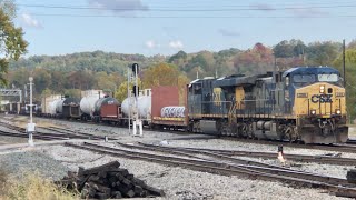 Gigantic Coal Train Speeds Under Trestle In West Virginia Coal Country 4 Trains In Kenova CSX NS [upl. by Ailegave268]