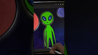 Creating an Alien Character  Quick Alien art in procreate  පිටසක්වලයෙක් අඳිමු👽 art fyp [upl. by Celestine830]