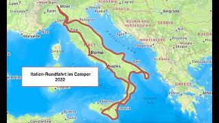 Italienrundfahrt im Camper 2022 Teil 1 Die Westküste [upl. by Yanrahc20]