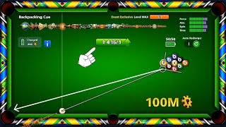 8 ball pool Backpacking Cue level Max 1416 upgrade Pieces 🤯 100M Coins Table [upl. by Allina]