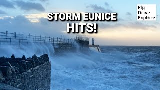 RED WARNING  Storm Eunice Batters Porthcawl South Wales [upl. by Lamrouex]