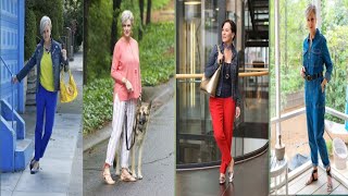 Bold and Bright Outfits for 60 to 70 old womens Smart Outfits for Womens 60 to70💞 [upl. by Nalor]