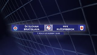 Demišport Liga 20242025 7kolo ŠK Slovan Bratislava  MFK Ružomberok [upl. by Ivett]