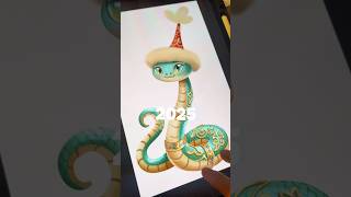 Как нарисовать змею в procreate с помощью 3d кисти вказахскомстиле клипарт новыйгод 2025 [upl. by Intyre]