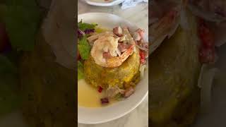 Mofongo Mixto with Shrimp in piñones Puerto Rico [upl. by Latia]