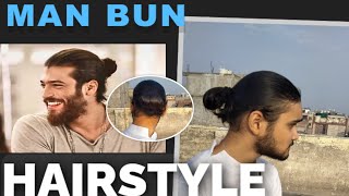 Man bun hairstyle For Menman bun tutorialCollegeSpy29 [upl. by Alcine740]