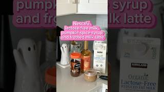 Nescafé lactosefree milk pumpkin spice syrup and frothed milk latte fyp shortsvideo shorts [upl. by Sivla]