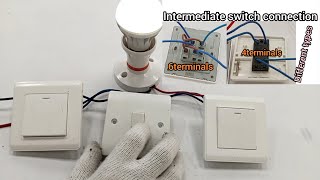 Intermediate switch wiring Different types explained 3Way SwitchIntermediate Switch Connection [upl. by Hurleigh]