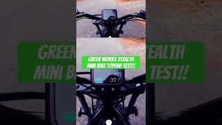 Greenworks Stealth 80v Mini Bike Top Speed Run [upl. by Nador]